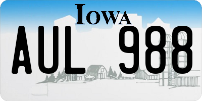 IA license plate AUL988
