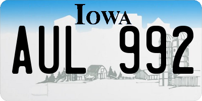 IA license plate AUL992