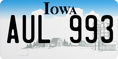 IA license plate AUL993