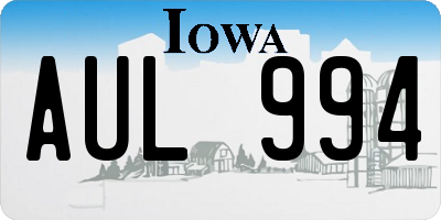 IA license plate AUL994