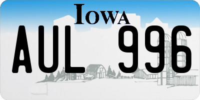 IA license plate AUL996