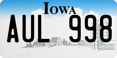 IA license plate AUL998