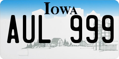 IA license plate AUL999
