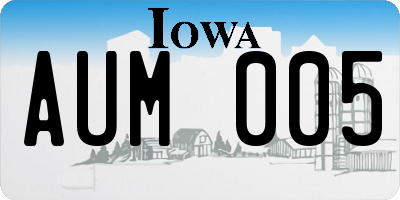 IA license plate AUM005
