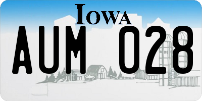 IA license plate AUM028
