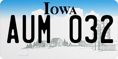 IA license plate AUM032