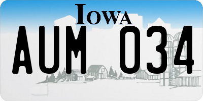 IA license plate AUM034