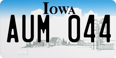 IA license plate AUM044