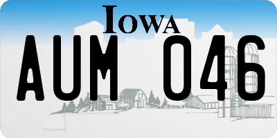 IA license plate AUM046