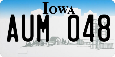 IA license plate AUM048