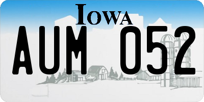 IA license plate AUM052
