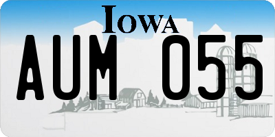 IA license plate AUM055