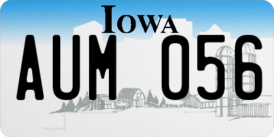 IA license plate AUM056
