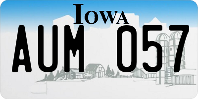 IA license plate AUM057
