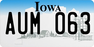 IA license plate AUM063