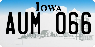 IA license plate AUM066