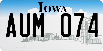 IA license plate AUM074