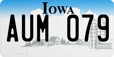 IA license plate AUM079