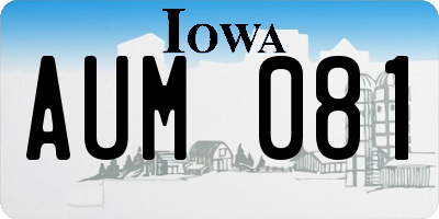 IA license plate AUM081