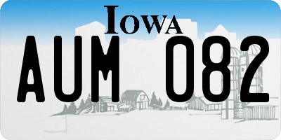 IA license plate AUM082