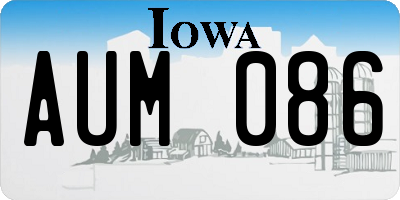 IA license plate AUM086