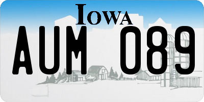 IA license plate AUM089