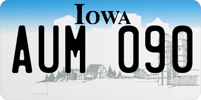 IA license plate AUM090