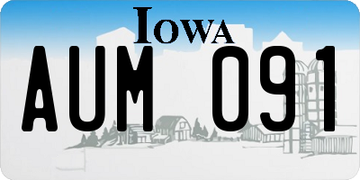IA license plate AUM091