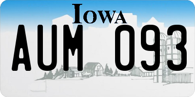 IA license plate AUM093