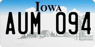 IA license plate AUM094