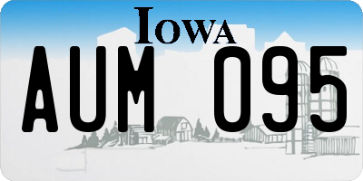IA license plate AUM095
