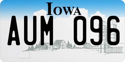 IA license plate AUM096