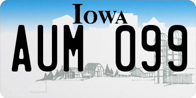 IA license plate AUM099