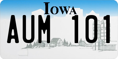 IA license plate AUM101