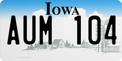 IA license plate AUM104