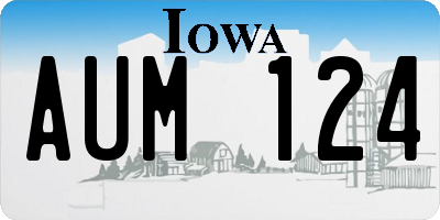 IA license plate AUM124