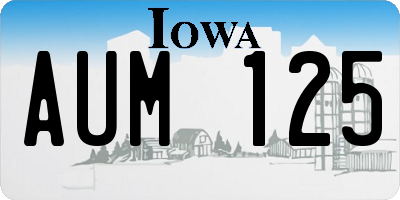 IA license plate AUM125