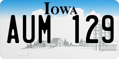 IA license plate AUM129