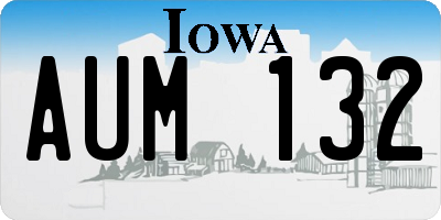 IA license plate AUM132