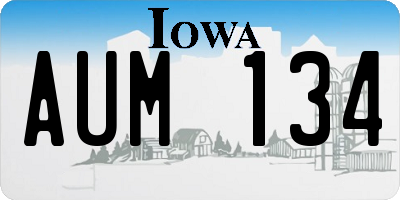 IA license plate AUM134