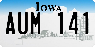 IA license plate AUM141