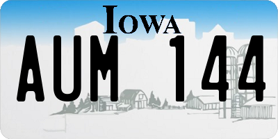 IA license plate AUM144