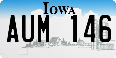 IA license plate AUM146