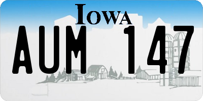 IA license plate AUM147