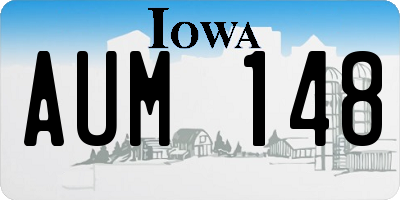 IA license plate AUM148