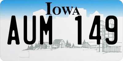 IA license plate AUM149