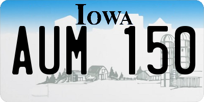 IA license plate AUM150