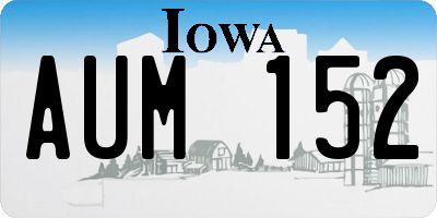 IA license plate AUM152
