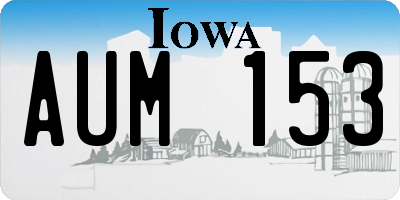 IA license plate AUM153
