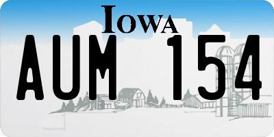 IA license plate AUM154